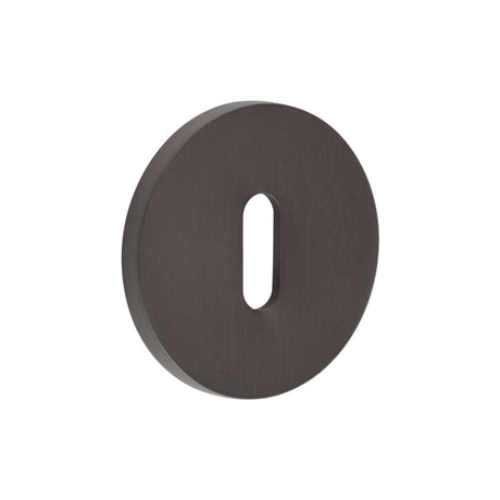 CRES Door Furniture Dark Bronze / Mortice Key Profile Escutcheons CRES - CR-R10 Dark Bronze Standard Keyway Round Rose Escutcheon