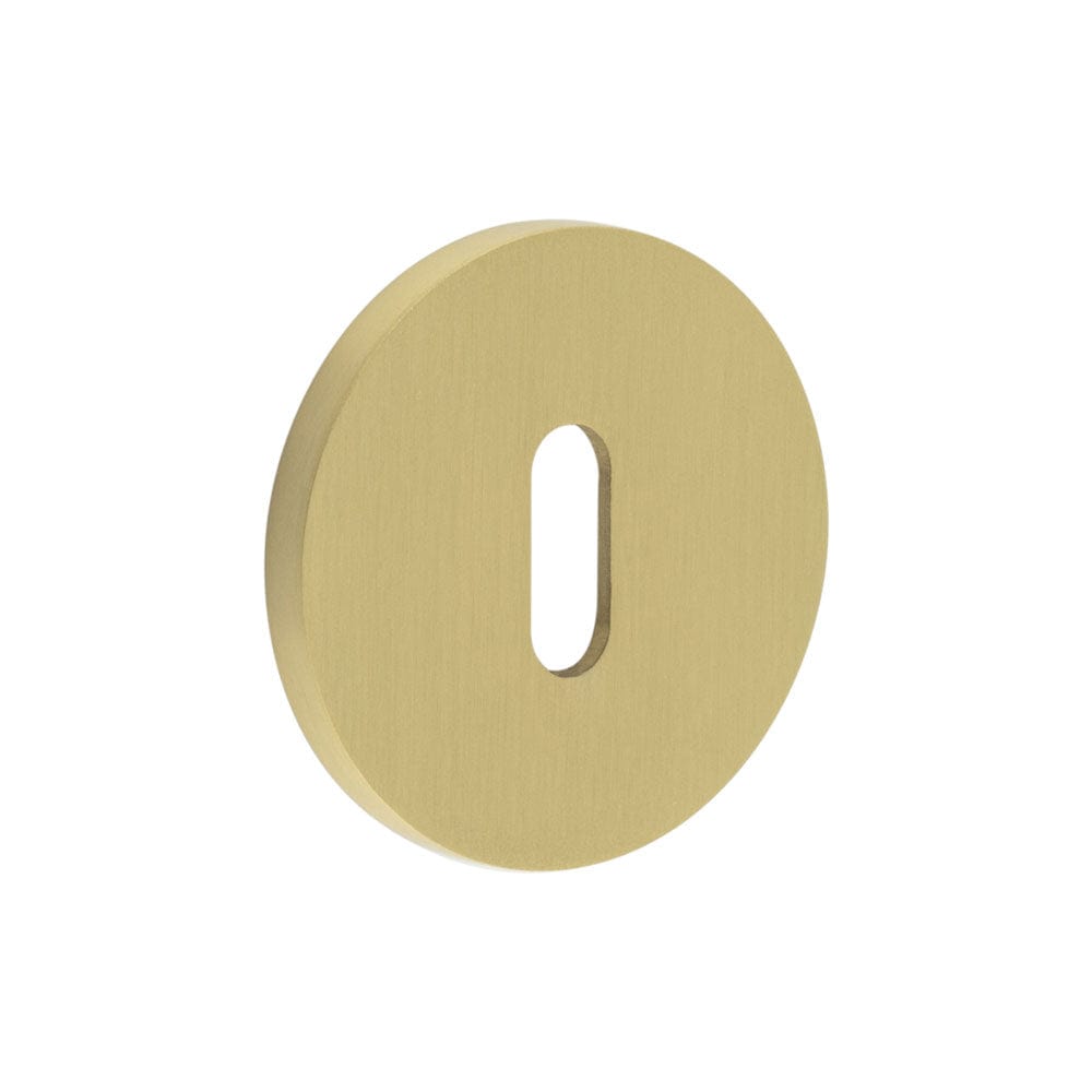 CRES Door Furniture Satin Brass / Mortice Key Profile Escutcheons CRES - CR-R10 Satin Brass Standard Keyway Round Rose Escutcheon