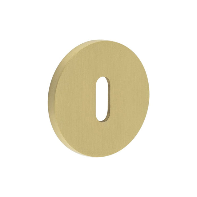 CRES Door Furniture Satin Brass / Mortice Key Profile Escutcheons CRES - CR-R10 Satin Brass Standard Keyway Round Rose Escutcheon
