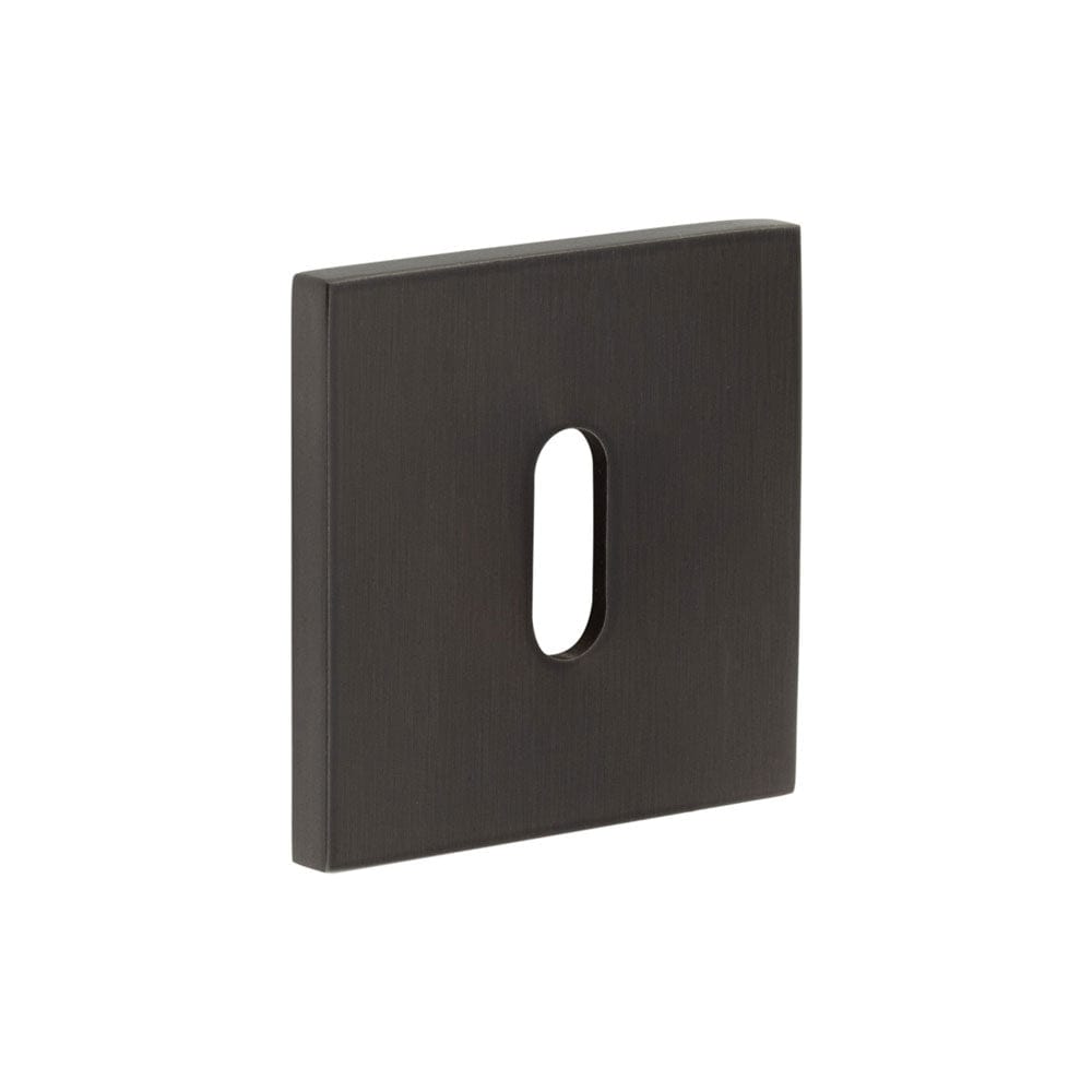 CRES Door Furniture Dark Bronze / Mortice Key Profile Escutcheons CRES - CR-T10 Dark Bronze Standard Keyway Square Rose Escutcheon
