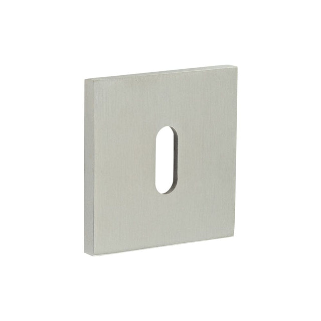 CRES Door Furniture Satin Stainless Steel / Mortice Key Profile Escutcheons CRES - CR-T10 Satin Stainless Steel Standard Keyway Square Rose Escutcheon