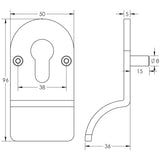 CRES Door Furniture Dark Bronze / Mortice Key Cylinder Pulls CRES - Cylinder Pull Lug Fixed Dark Bronze