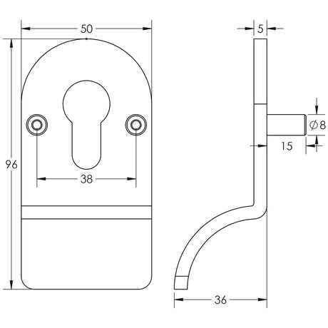 CRES Door Furniture Dark Bronze / Mortice Key Cylinder Pulls CRES - Cylinder Pull Lug Fixed Dark Bronze