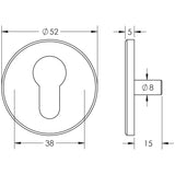 CRES Door Furniture Dark Bronze / Euro Profile Escutcheons CRES - Dark Bronze Euro Escutcheon Lug Fixed