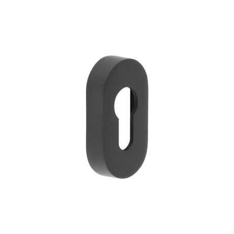 CRES Door Furniture Black / Euro Profile Escutcheons CRES - Oval Black Euro Escutcheon