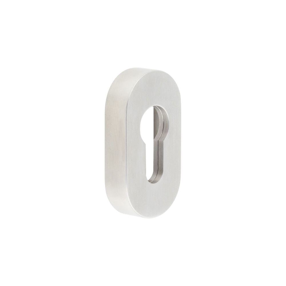 CRES Door Furniture Satin Stainless Steel / Euro Profile Escutcheons CRES - Oval Satin Stainless Steel Euro Escutcheon