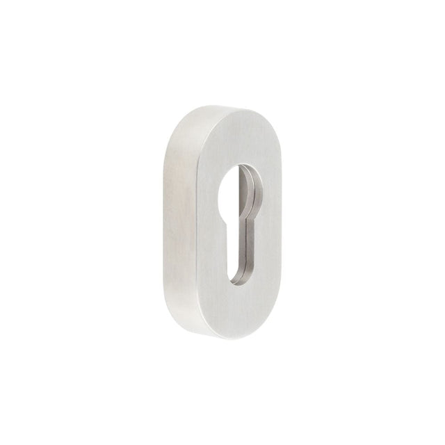 CRES Door Furniture Satin Stainless Steel / Euro Profile Escutcheons CRES - Oval Satin Stainless Steel Euro Escutcheon