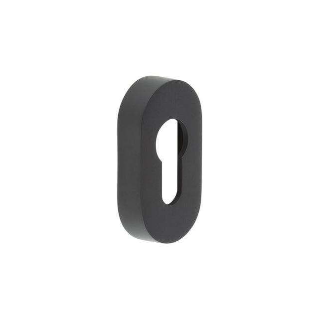 High quality image of CRES - Oval Black Euro Escutcheon Sku. CRES403MB