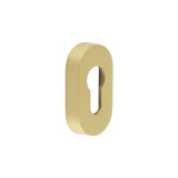 High quality image of CRES - Oval Satin Brass Euro Escutcheon Sku. CRES403SB