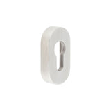 High quality image of CRES - Oval Satin Stainless Steel Euro Escutcheon Sku. CRES403SSS