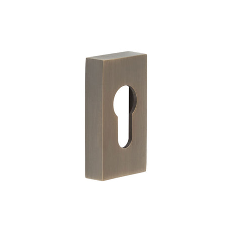 High quality image of CRES - Rectangular Antique Brass Euro Escutcheon Sku. CRES404AB