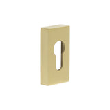 High quality image of CRES - Rectangular Satin Brass Euro Escutcheon Sku. CRES404SB