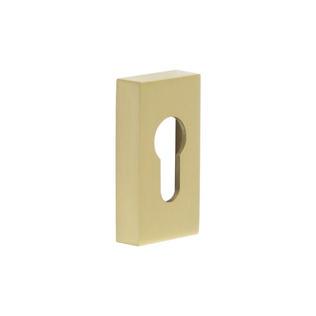 High quality image of CRES - Rectangular Satin Brass Euro Escutcheon Sku. CRES404SB