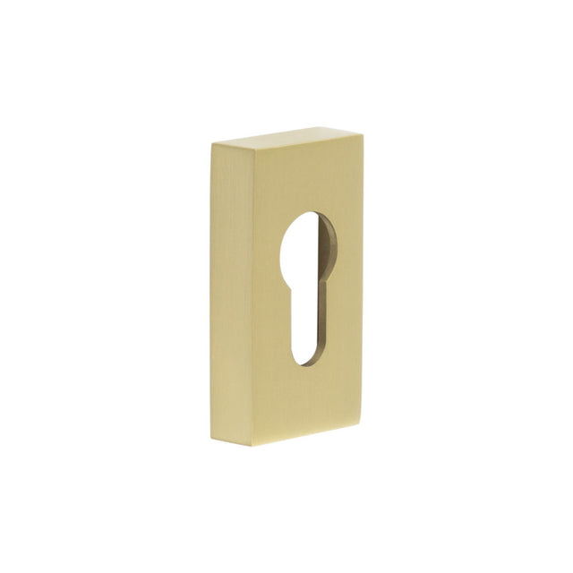 High quality image of CRES - Rectangular Satin Brass Euro Escutcheon Sku. CRES404SB