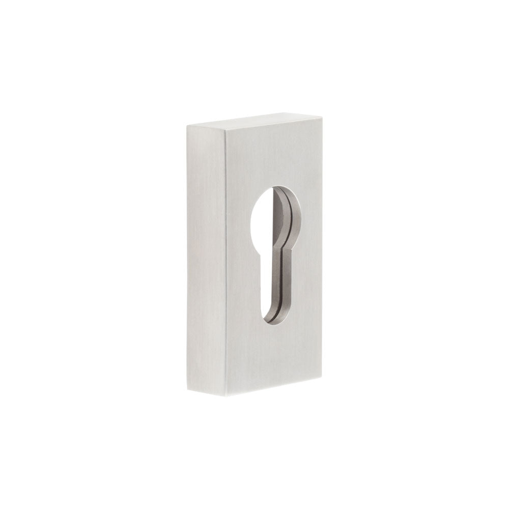 High quality image of CRES - Rectangular Satin Stainless Steel Euro Escutcheon Sku. CRES404SSS