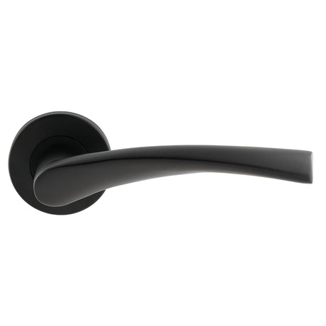 High quality image of Eurospec - Designer Lever on Sprung Rose - Matt Black | Sku. csl1121mb | Trade Door Handles.