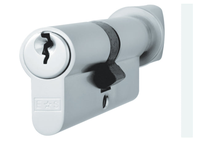 High quality image of Eurospec - Euro Cylinder and Turn - Satin Chrome | Sku. cya71360sc | Trade Door Handles.