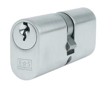 High quality image of Eurospec - UK Oval Double Cylinder - Satin Chrome | Sku. cya72270sc | Trade Door Handles.