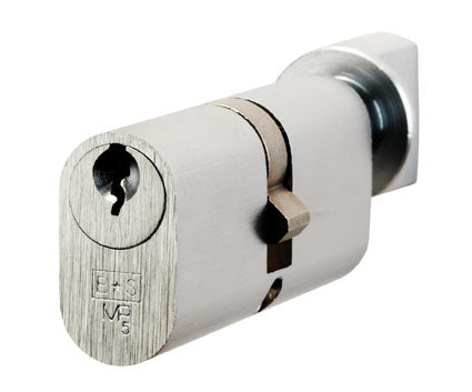 High quality image of Eurospec - Oval Cylinder and Turn - Satin Chrome | Sku. cya72370sc | Trade Door Handles.