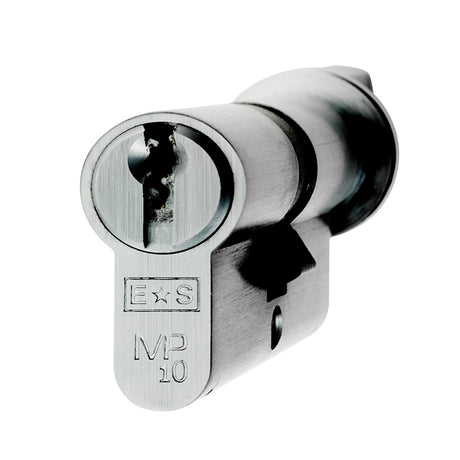 High quality image of Eurospec - MP10 Euro Cylinder & Turn 70mm - Satin Chrome | Sku. cyh71370sc | Trade Door Handles.