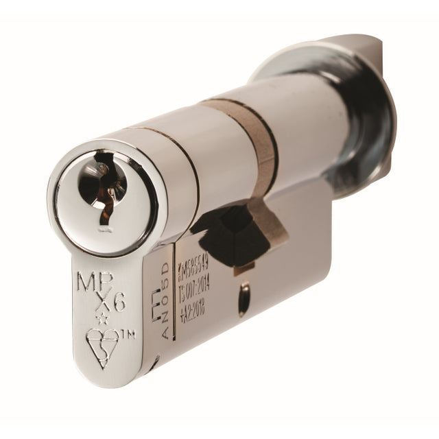 High quality image of Eurospec - Mpx6 Euro Cylinder & Turn 70mm Ktd - Polished Chrome | Sku. cyx71370pc | Trade Door Handles.