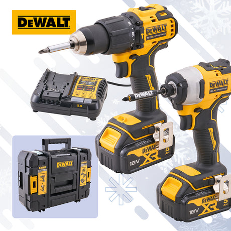DeWalt 18V XR Brushless Combi Drill & Impact Driver Twin Pack - 2 x 5.0Ah