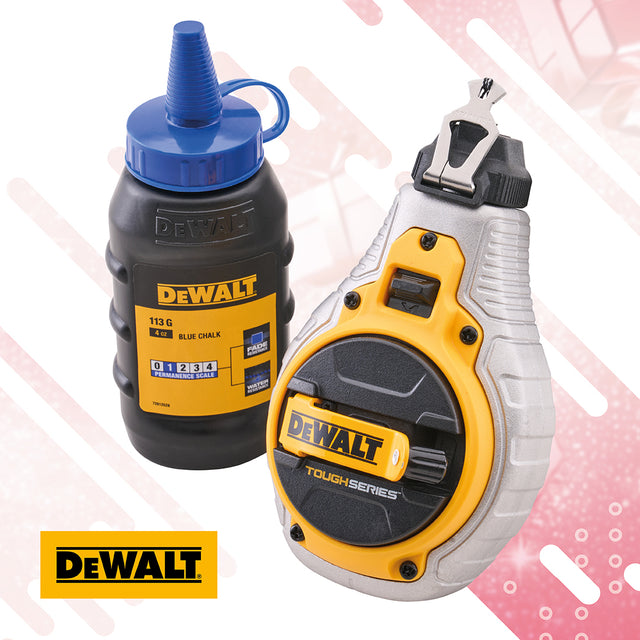 DeWalt ToughSeries 30m Chalk Line Reel with Blue Chalk