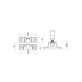 Technical drawing of of Burlington - Brighton Fasteners Pattern 1 Dark Bronze Sku. BUR5288DB