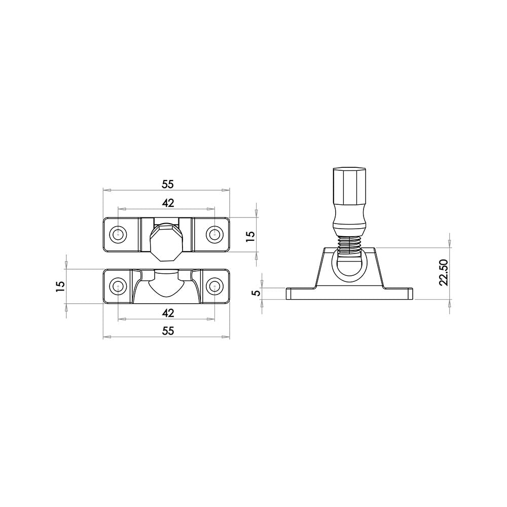 Technical drawing of of Burlington - Brighton Fasteners Pattern 2 Dark Bronze Sku. BUR6288DB