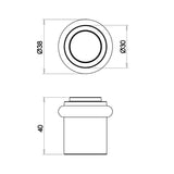 Technical drawing of of Burlington - Stepped Door Stops Antique Brass Sku. BUR962AB