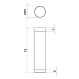 Technical drawing of of Burlington - Plain Wall Mounted Door Stops No Rose Satin Nickel Sku. BUR970SN