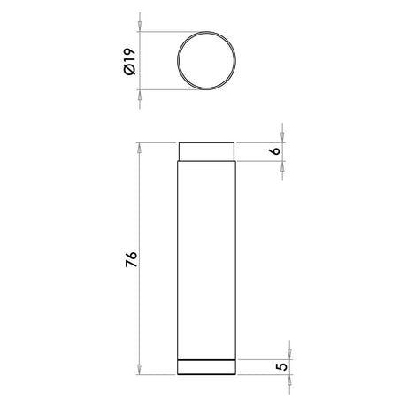 Technical drawing of of Burlington - Plain Wall Mounted Door Stops No Rose Satin Nickel Sku. BUR970SN