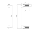 Technical drawing of of Frelan - Jedo Drawer Pulls 102x7mm Satin Anodised Aluminium Sku. J4801