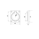 Technical drawing of of Frelan - Antique Cylinder Cover Black Sku. JAB10