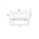 Technical drawing of of Frelan - Antique Plain Letterplates 270x115mm Black Sku. JAB12