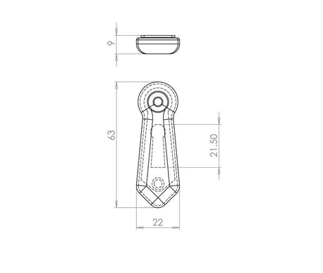Technical drawing of of Frelan - Jedo Porcelain Covered Escutcheon White Sku. JC12