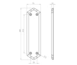 Technical drawing of of Frelan - Jedo Porcelain Fingerplates 280mm Black Sku. JC61