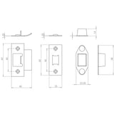 Technical drawing of of Frelan - Jedo Accessory Packs for Heavy Duty Tubular Latches Black Sku. JL-ACTBL