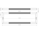 Technical drawing of of Frelan - Nero Mitred Knurled Pull handles B/B Fixing 425x19mm Black Sku. JMB9