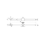 Technical drawing of of Frelan - Jedo Sliding Screw Down Casement Stays 305mm Polished Brass Sku. JV151PB
