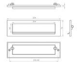 Technical drawing of of Frelan - Jedo Gravity Letterplates Polished Brass Sku. JV16PB