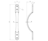 Technical drawing of of Frelan - Jedo Sash Handles 152mm Polished Chrome Sku. JV194CPC