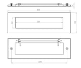 Technical drawing of of Frelan - Jedo Plain Letterplates 305x100mm Polished Chrome Sku. JV36APC
