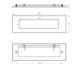Technical drawing of of Frelan - Jedo Plain Letterplates 280x90mm Polished Chrome Sku. JV36BPC