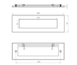 Technical drawing of of Frelan - Jedo Plain Letterplates 280x90mm Satin Chrome Sku. JV36BSC