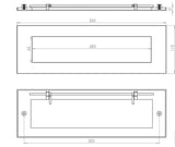 Technical drawing of of Frelan - Jedo Plain Letterplates 355x115mm Polished Brass Sku. JV36CPB
