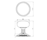 Technical drawing of of Frelan - Jedo Mushroom Mortice Door Knobs 62mm Diameter 62mm Polished Brass Sku. JV46PB