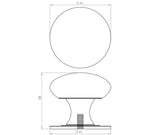 Technical drawing of of Frelan - Jedo Traditional Cupboard Knobs 42mm Polished Chrome Sku. JV47DPC