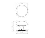 Technical drawing of of Frelan - Jedo Traditional Cupboard Knobs 50mm Satin Nickel Sku. JV47ESN