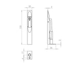 Technical drawing of of Frelan - Jedo Brass Lever Action Flushbolts 150x20mm Polished Brass Sku. JV5640BPB